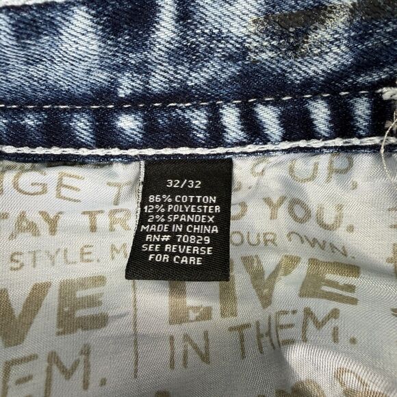 CJ Black Premium Jeans Mens 32x32 (Fit 32x30) Embroidered Relaxed Straight Y2K - Picture 8 of 9